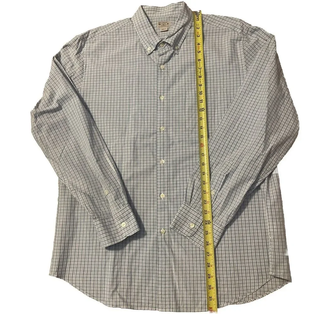 J.CREW Long Sleeve‎ XL Blue Check Button Down Cotton Shirt
